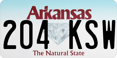 AR license plate 204KSW