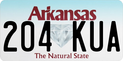AR license plate 204KUA