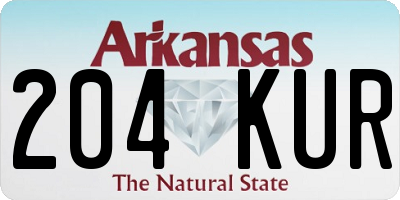 AR license plate 204KUR