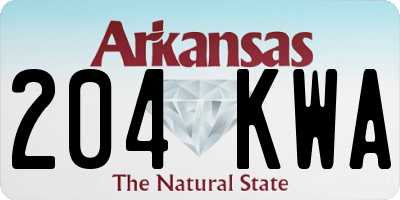 AR license plate 204KWA