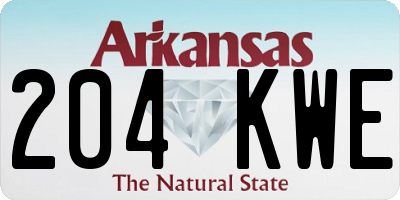AR license plate 204KWE