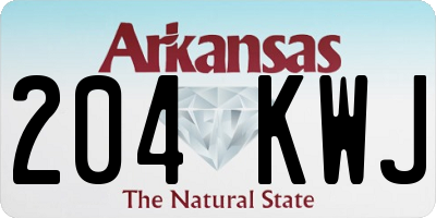 AR license plate 204KWJ