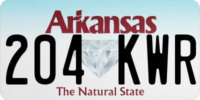 AR license plate 204KWR
