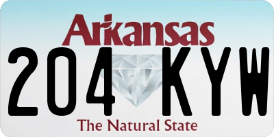 AR license plate 204KYW
