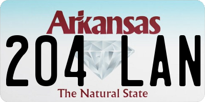 AR license plate 204LAN