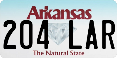 AR license plate 204LAR