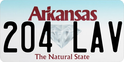 AR license plate 204LAV