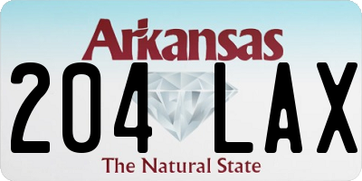 AR license plate 204LAX