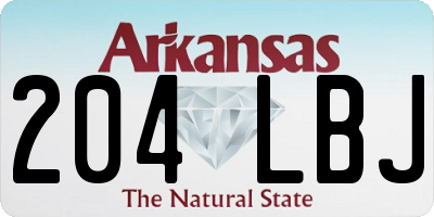 AR license plate 204LBJ