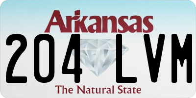 AR license plate 204LVM