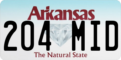 AR license plate 204MID