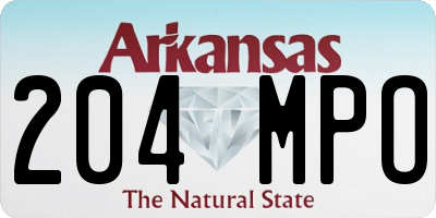 AR license plate 204MPO