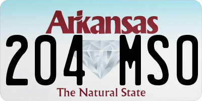 AR license plate 204MSO