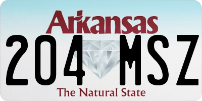 AR license plate 204MSZ