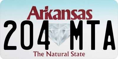 AR license plate 204MTA