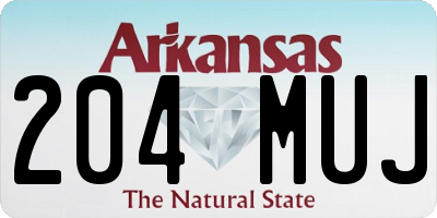 AR license plate 204MUJ