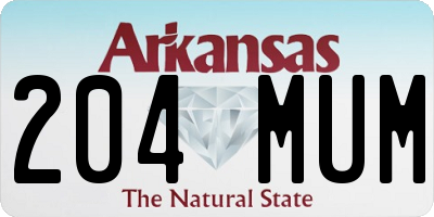 AR license plate 204MUM