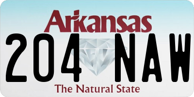 AR license plate 204NAW