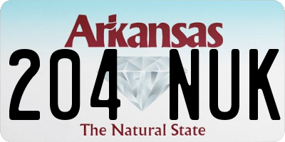 AR license plate 204NUK