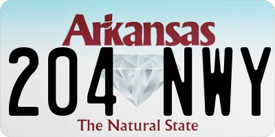 AR license plate 204NWY