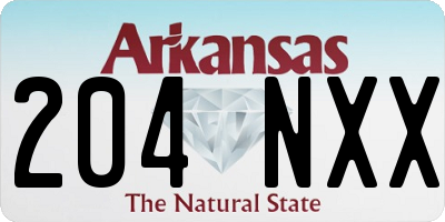 AR license plate 204NXX