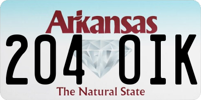 AR license plate 204OIK