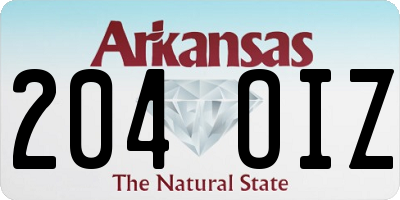 AR license plate 204OIZ