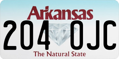 AR license plate 204OJC