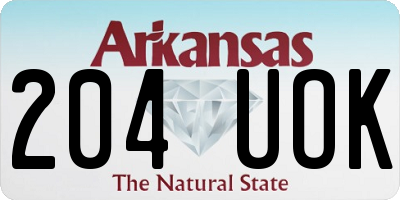 AR license plate 204UOK