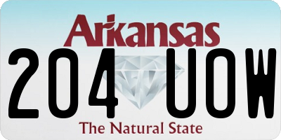 AR license plate 204UOW