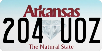 AR license plate 204UOZ