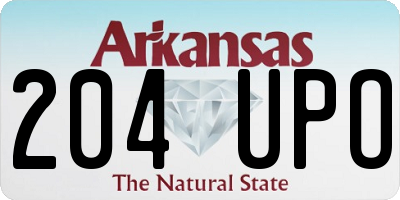AR license plate 204UPO