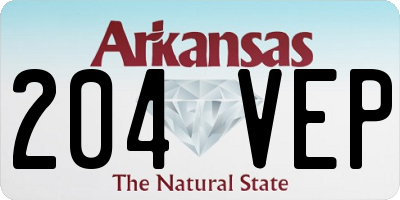 AR license plate 204VEP