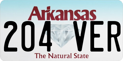 AR license plate 204VER