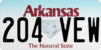 AR license plate 204VEW