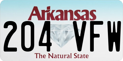 AR license plate 204VFW
