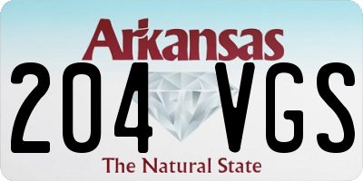 AR license plate 204VGS