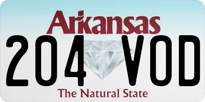 AR license plate 204VOD