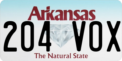 AR license plate 204VOX