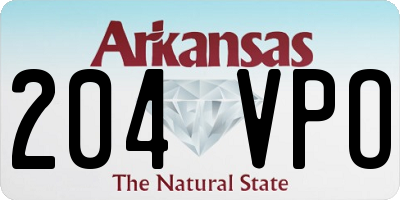 AR license plate 204VPO