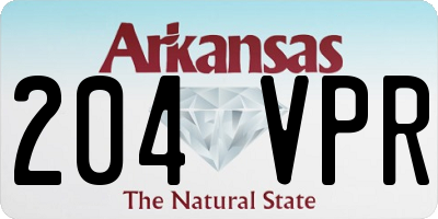 AR license plate 204VPR