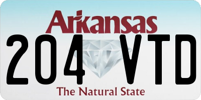 AR license plate 204VTD