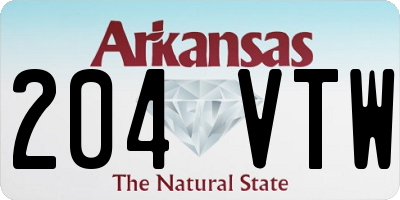 AR license plate 204VTW
