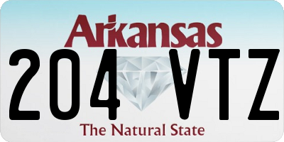 AR license plate 204VTZ