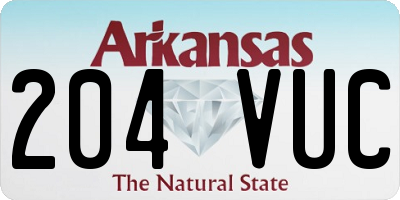 AR license plate 204VUC