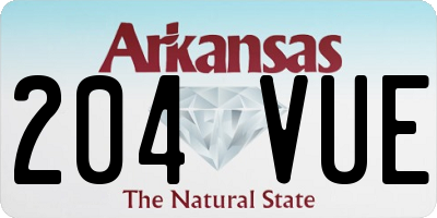 AR license plate 204VUE