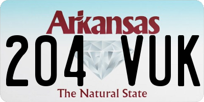 AR license plate 204VUK