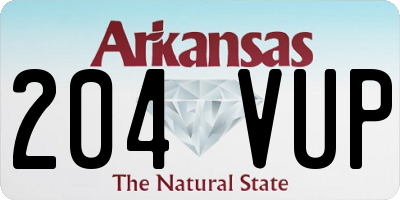 AR license plate 204VUP
