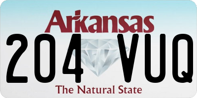 AR license plate 204VUQ