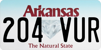 AR license plate 204VUR